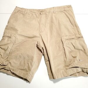 Nike Club Sportswear Woven Cargo Shorts Mens 34x9.5 Khaki Canvas